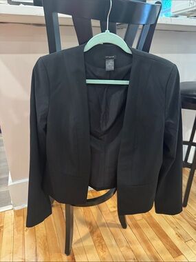 Ann Taylor Black Open-Front Cropped Blazer Jacket